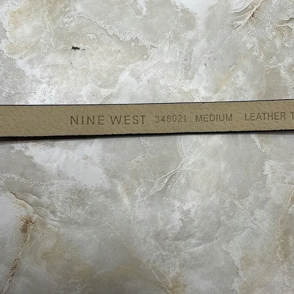 Nine West pink snakeskin print leather belt